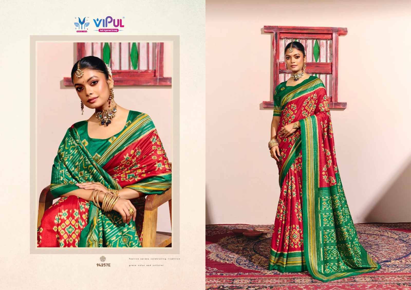 Sentosa silk Vol 13 94257 Series By Vipul Fashion Indian Traditional Wear Collection Beautiful Stylish Fancy Colorful Party Wear & Occasional Wear Weightless Sarees At Wholesale Price